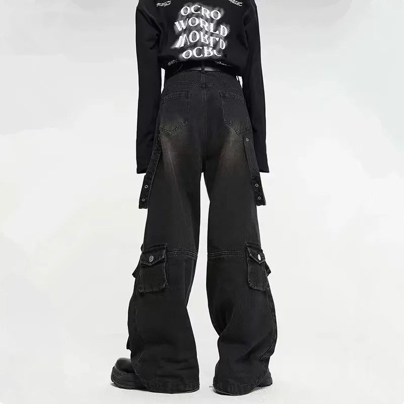 Baggy Cargo Jeans Schwarz