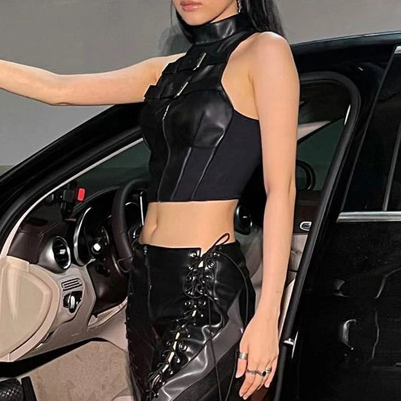 Techno Leder Crop