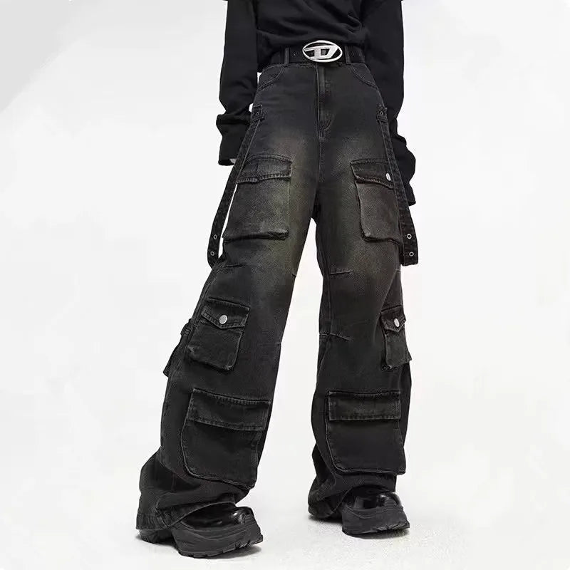 Baggy Cargo Jeans Schwarz